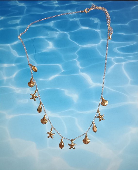 Colar Conchas Banhado a ouro