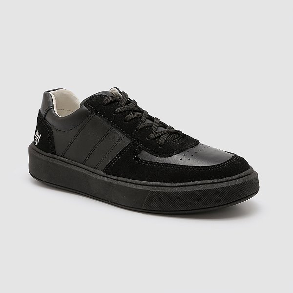 Tênis Casual Urbano Polo Vest – 100% Couro Legítimo - Cor Preto