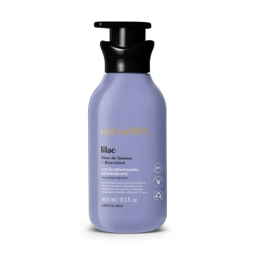 Loção Renovadora Desodorante Hidratante Corporal Nativa Spa Lilac 400Ml