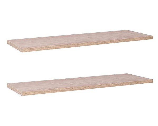 Kit Com 2 Prateleiras 40 X 15cm Suporte Invisivel Cor Carvalho Treviso (madeira Clara)