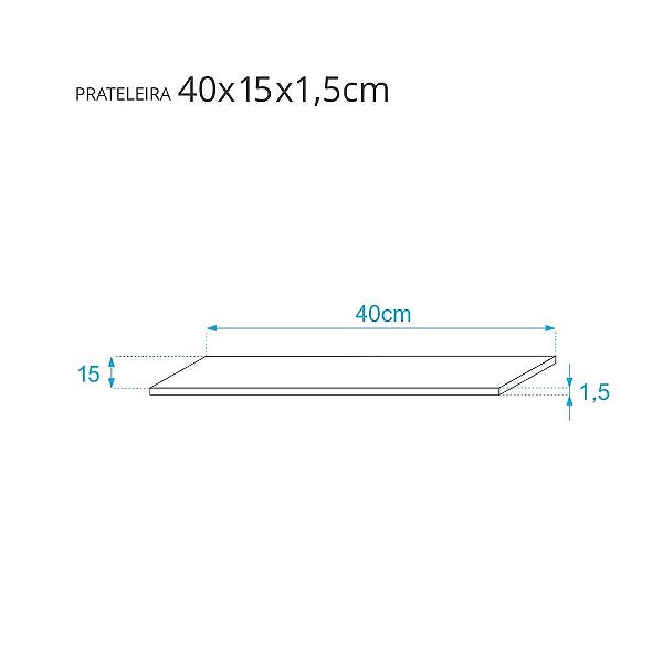 Kit Com 2 Prateleiras 40 X 15cm Suporte Invisivel Cor Carvalho Treviso (madeira Clara)