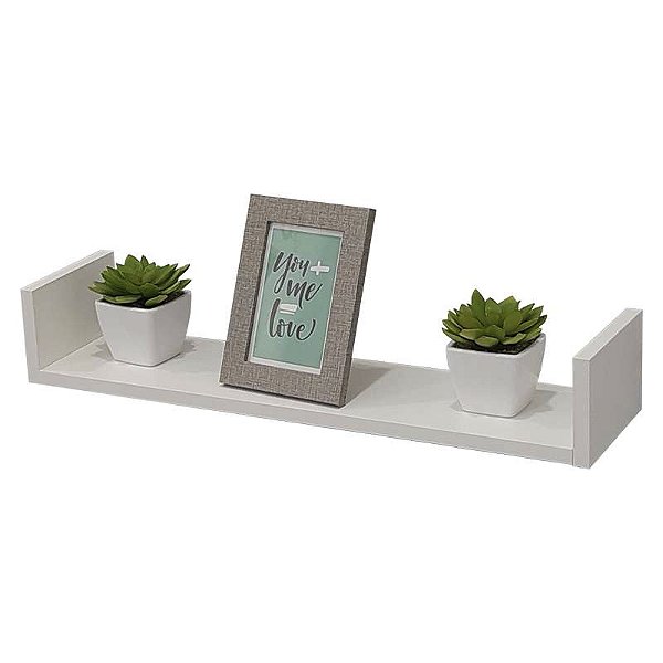 Prateleira U 100 x 25cm Branca Suporte Invisível