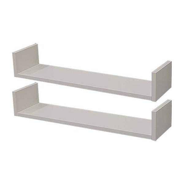 Kit 2 Prateleiras U 100 x 25cm Branca Suporte Invisível