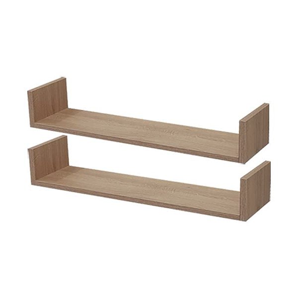 Kit 2 Prateleiras U 50 x 25cm Carvalho Suporte Invisível