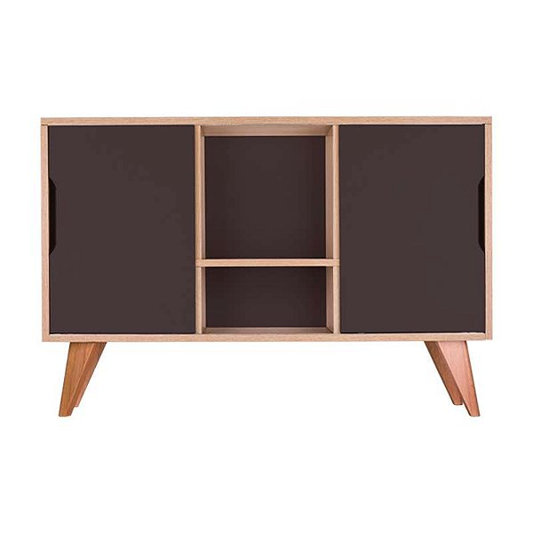 Buffet Aparador com 2 Portas Murano Carvalho e Grafite