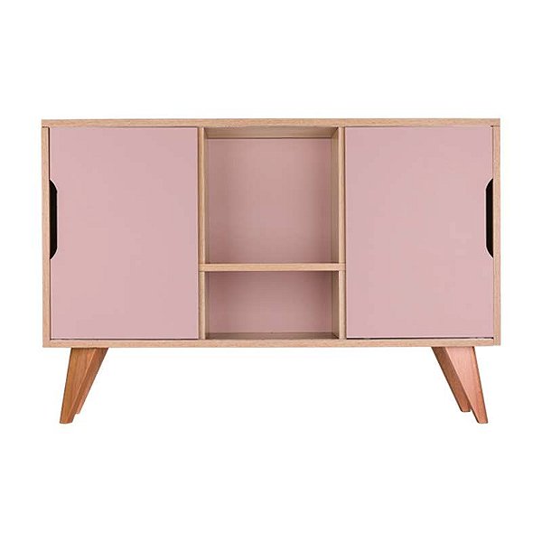 Buffet Aparador com 2 Portas Murano Carvalho e Rosa Claro