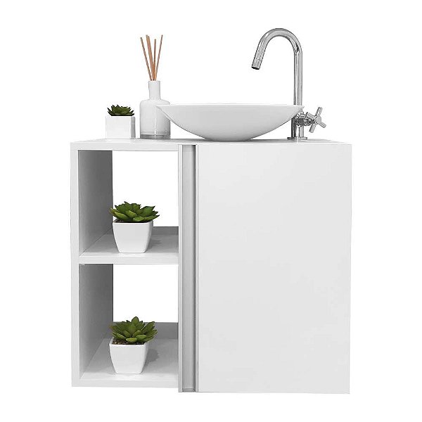 Conjunto Gabinete para banheiro Branco com Cuba Harpia