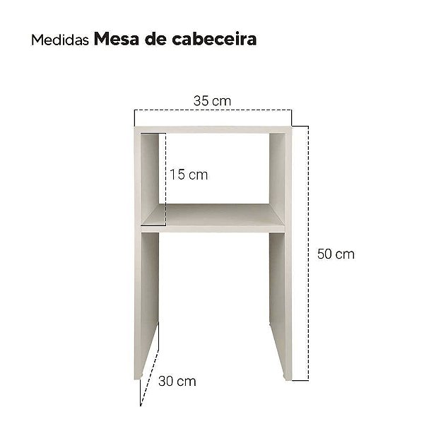 Mesa De Cabeceira Pequena 35x30cm Branca Quarto Sala