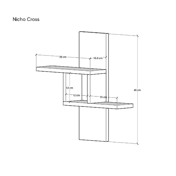 Nicho Decorativo Cross Freijó para Banheiro Lavabo