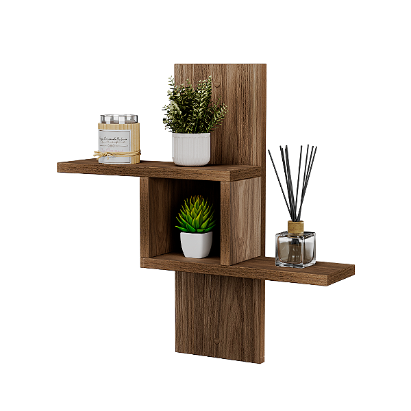 Nicho Decorativo Cross Freijó para Sala Quarto Hall