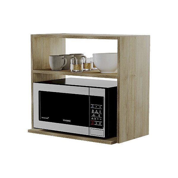 Suporte Aereo Nicho Microondas Forno para Cozinha Carvalho