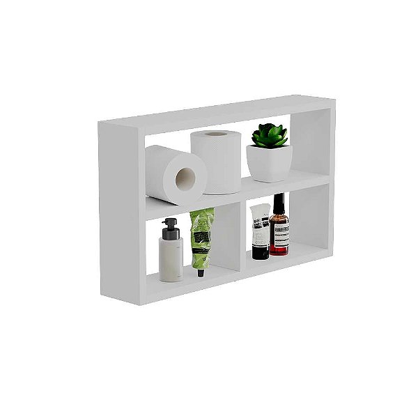 Nicho Decorativo Pequim Branco para Banheiro Lavabo