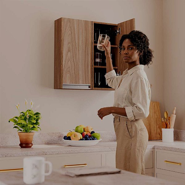 Armário Despensa Suspenso Cozinha 30cm Freijó