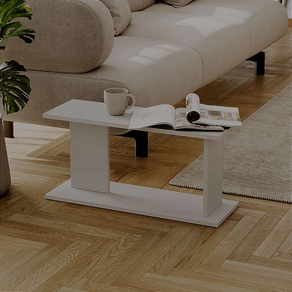 Mesa de Apoio Livn Branca 30x25x65cm para Sala e Quarto