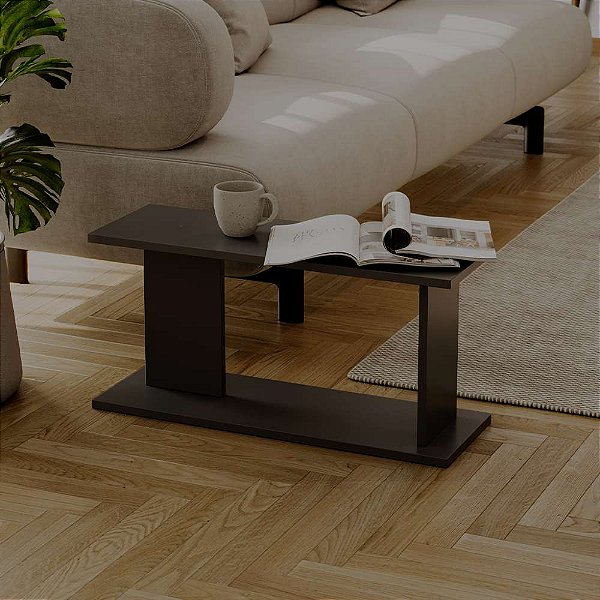 Mesa de Apoio Livn Preta 30x25x65cm para Sala e Quarto