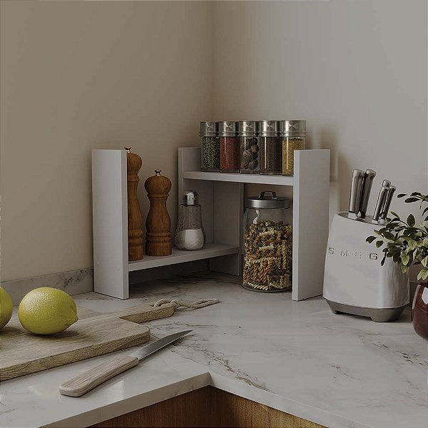 Suporte Organizador de Bancada para Cozinha Branco
