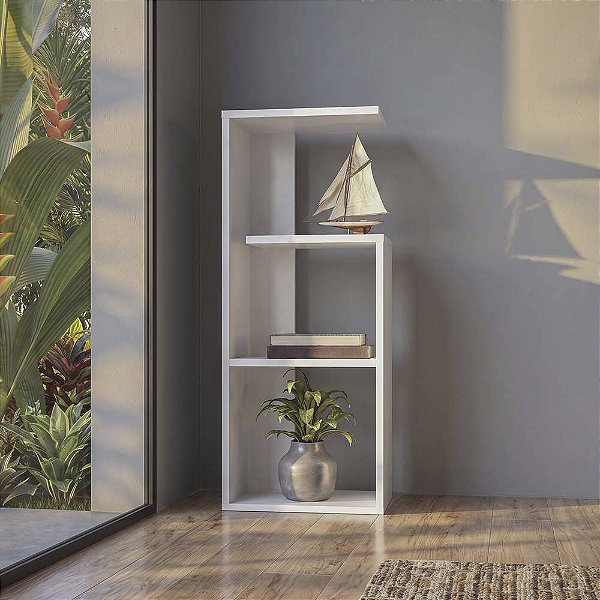 Mesinha Lateral de Apoio Linz Branco Sala Quarto