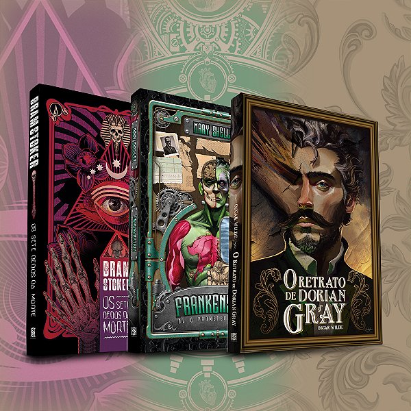 Combo Ns Classics | Edição De Luxo Com Fitilho E Pintura Trilateral: O Retrato De Dorian Gray, Os Sete Dedos Da Morte E Frankenstein