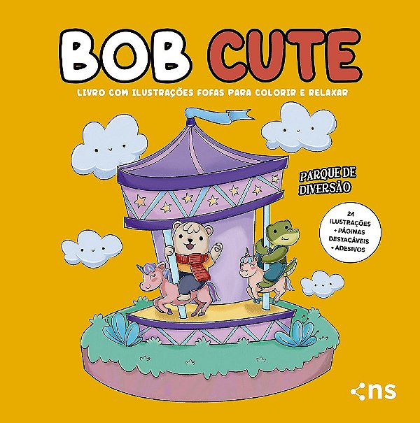 Bob Cute - Parque de Diversão - Livro com Ilustrações Fofas Para Colorir e Relaxar