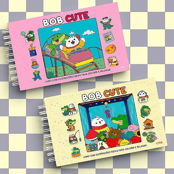 Kit BOB CUTE – Capa Dura Amarelo + Rosa + Folha de Acetato