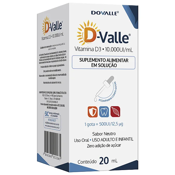 d valle 10000ui/ml fr 20ml gts