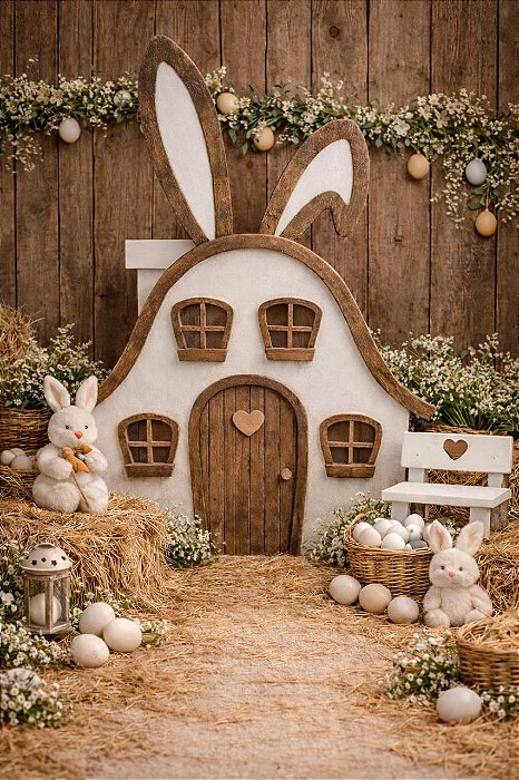 Casinha Orelha Branca com detalhe Rústico