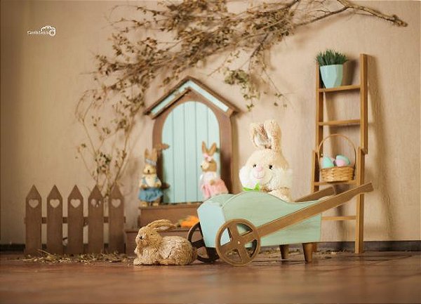 Casinha de Páscoa Degrau - Verde e Rústico