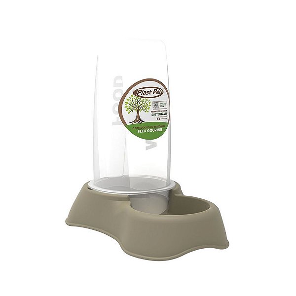 Bebedouro Ou Comedouro Flex Gourmet Eco 650Ml - Verde Oliva