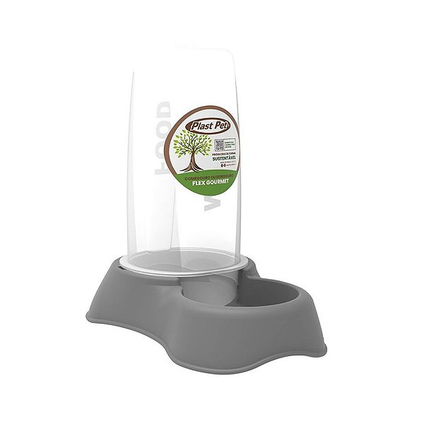 Bebedouro Ou Comedouro Flex Gourmet Eco 3000Ml - Taupe