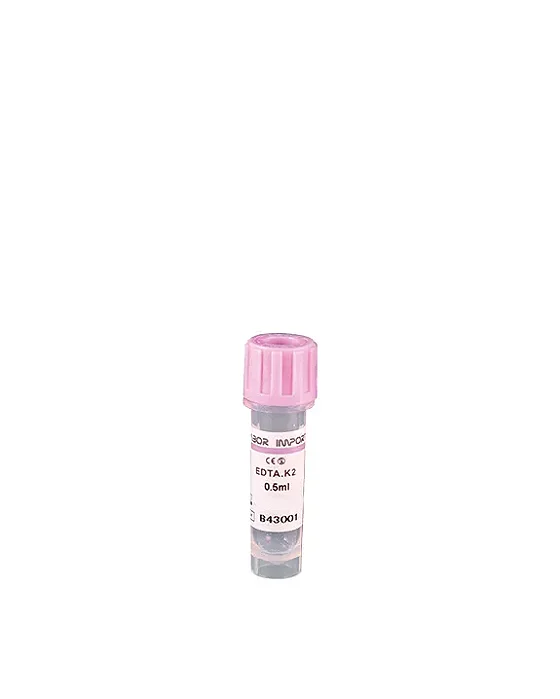 Mini Tubo Coletor EDTA K2 0,5ml - 50 Unidades