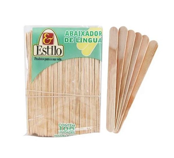 Abaixador de Língua Madeira 100 Unidades - Estilo