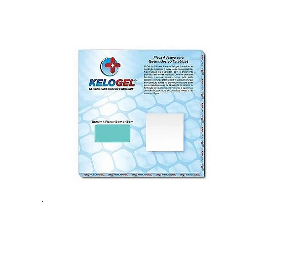 Placa Kelogel em Silicone Cicatrizes e Queimados 10cm x 10cm Unidade
