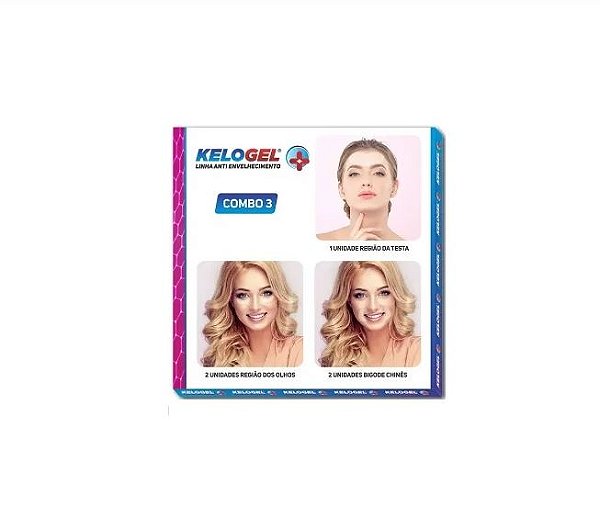 Kit Kelogel - Adesivo Silicone Anti-Sinais 5 Unidades 1 Testa 4 Olhos ou Bigode Chinês