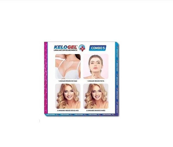Kit Kelogel -  Adesivo Silicone Anti-Sinais 6 Unidades 1 Colo 1 Testa 4 Olhos ou Bigode Chinês