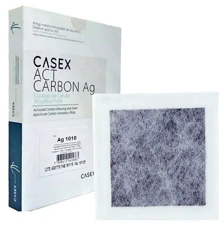 Casex - Curativo Carvão Ativado Com Prata 10,5x10,5cm Unidade
