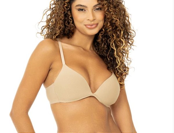 Sutia com bojo adapt em microfibra bege matte