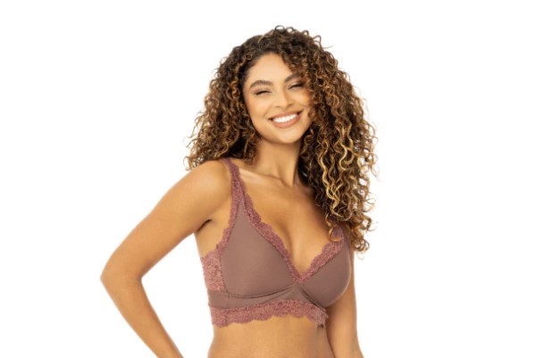 Top com bojo em microfibra com renda preto