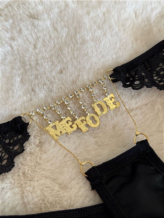 Calcinha fio dental com frase picante