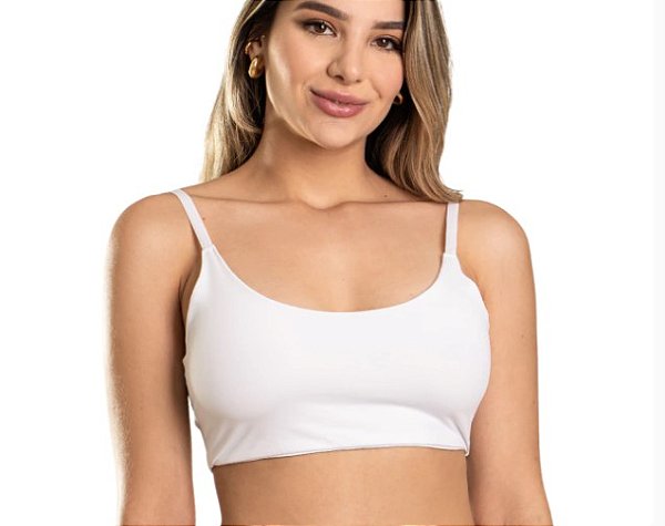 Top com bojo removível em microfibra com alças reguláveis