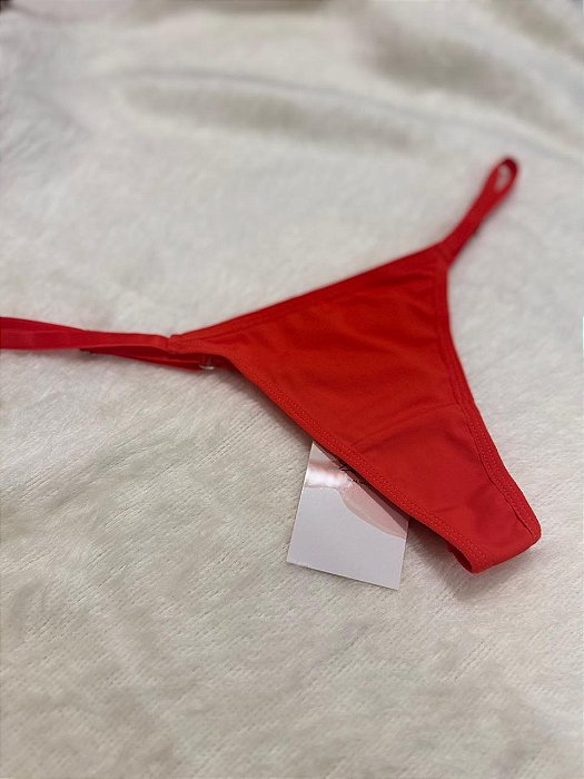 Calcinha string em microfibra vermelho tam P