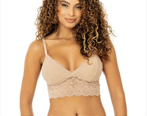 Top em renda com bojo leve removível