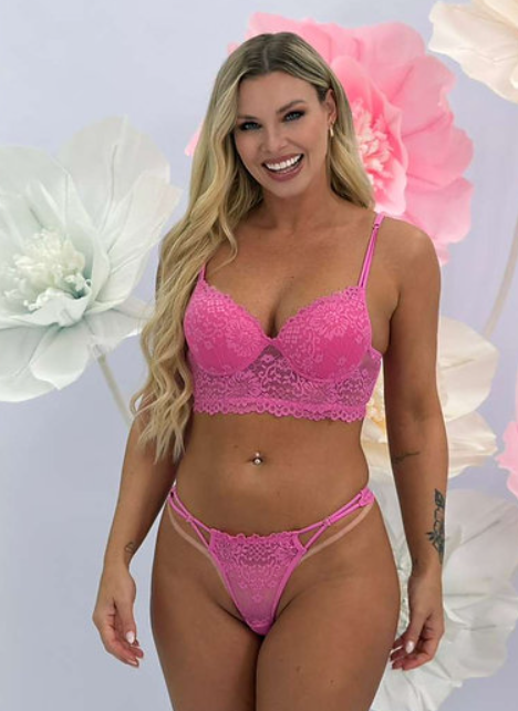 Conjunto Amor de Baunilha - Sutiã com bojo e aro