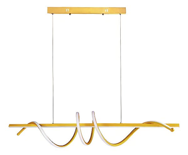 Lustre Pendente Led Design Espiral Dourado Moderno 3Cores Luz