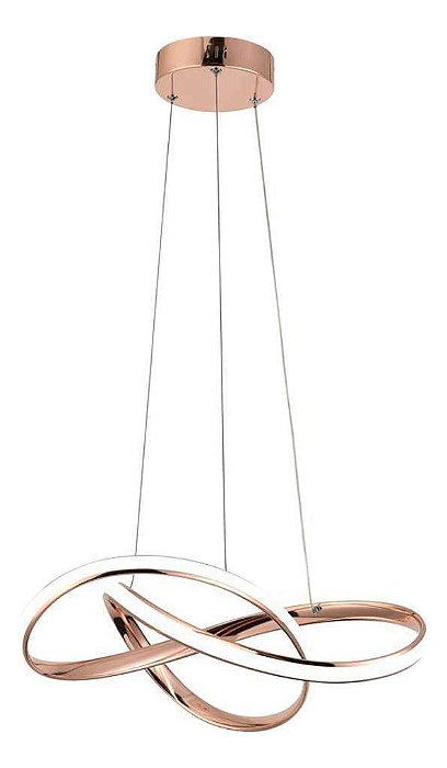 Lustre Pendente Led Design Moderno 3 Em 1 Bivolt Cor Rose