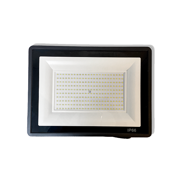 Refletor Slim/Fino Led Alumínio Preto 400w Branco-Frio 6000k