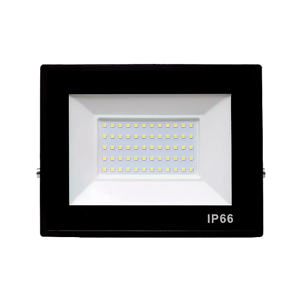 Refletor  Slim/Fino Led Alumínio Preto 150w Branco-Frio 6000k
