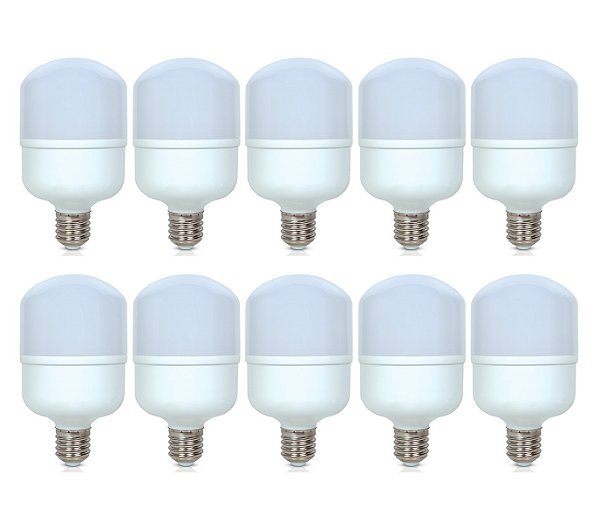 Kit 10 Lâmpada Super Bulbo Led 100W Bivolt E27 Branco Frio