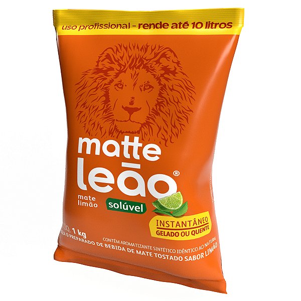 Chá Leão Solúvel Mate com Limão - Pacote com 1Kg