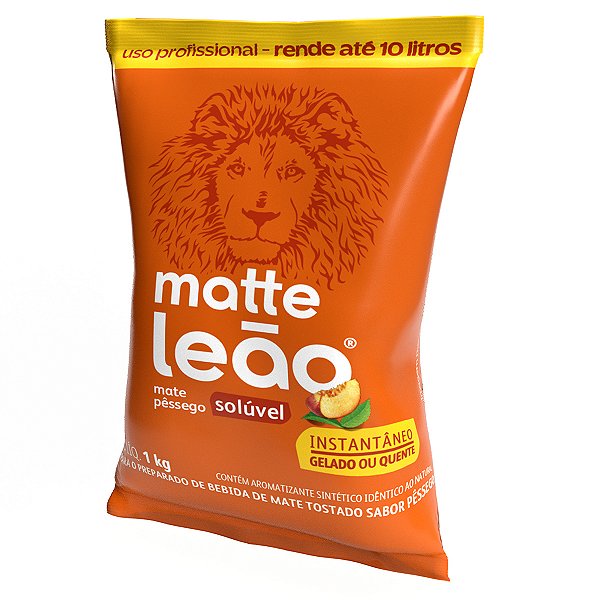 Chá Leão Solúvel Mate com Pêssego - Pacote com 1Kg