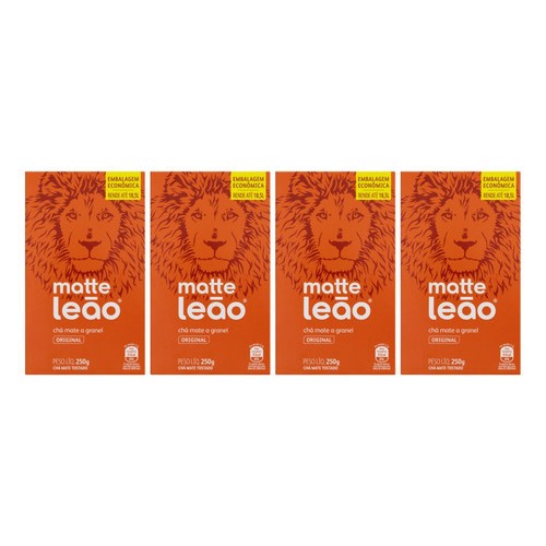 Combo Chá Leão Matte Granel 250g - 4 Caixas 1kg